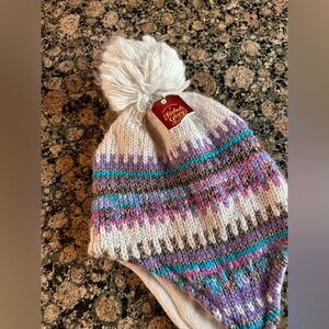 Faded Glory Multicolor Knit Hat with Pom
